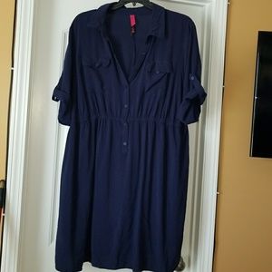Blue shirt dress