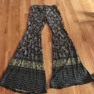 Free people bell bottom printed pants