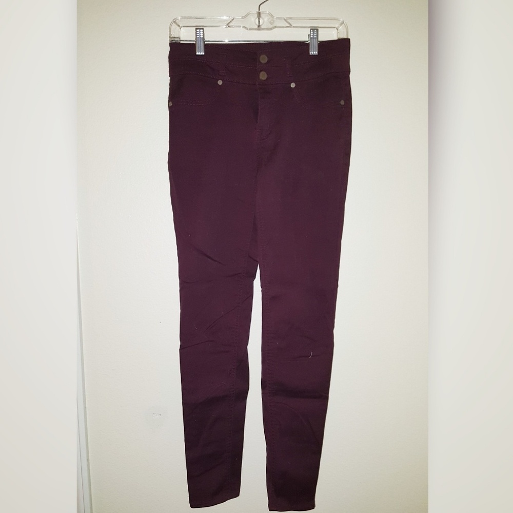 Maroon High-Waisted Pants