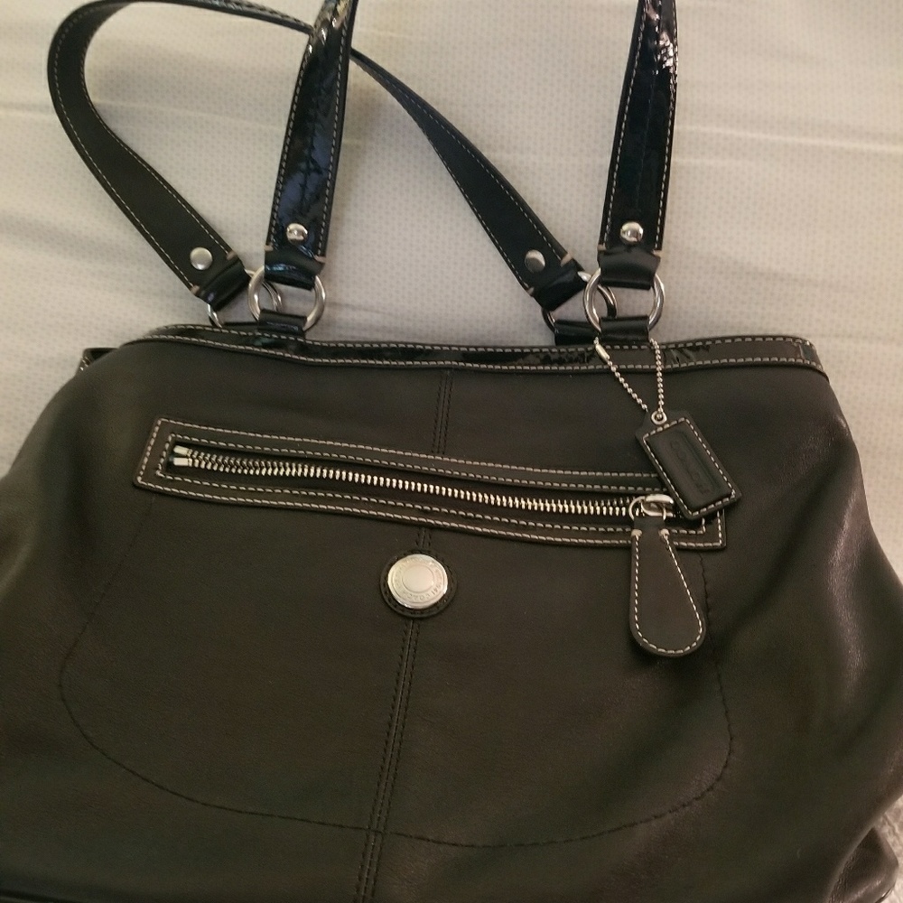 Coach black all leather bag