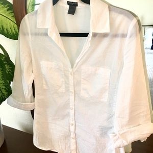 Ann Taylor white summer button down