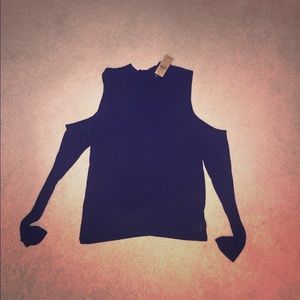 Cold Shoulder Black Sweater