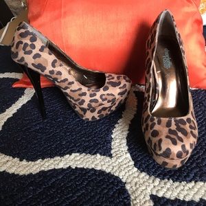 Charlotte Russe suede leopard print heels