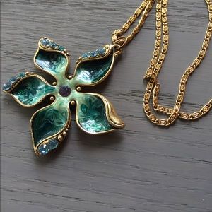 Teal Flower Pendant