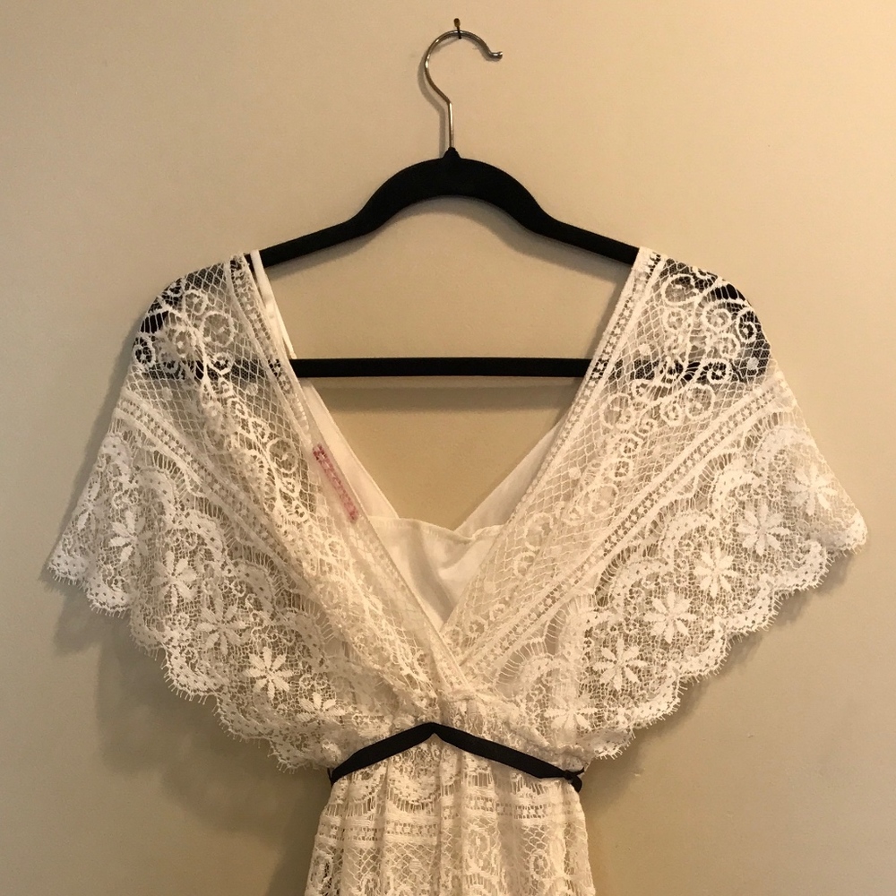 Bohemian Black and White Lace Dress