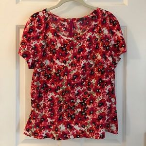 Ann Taylor Floral Poppy Peplum