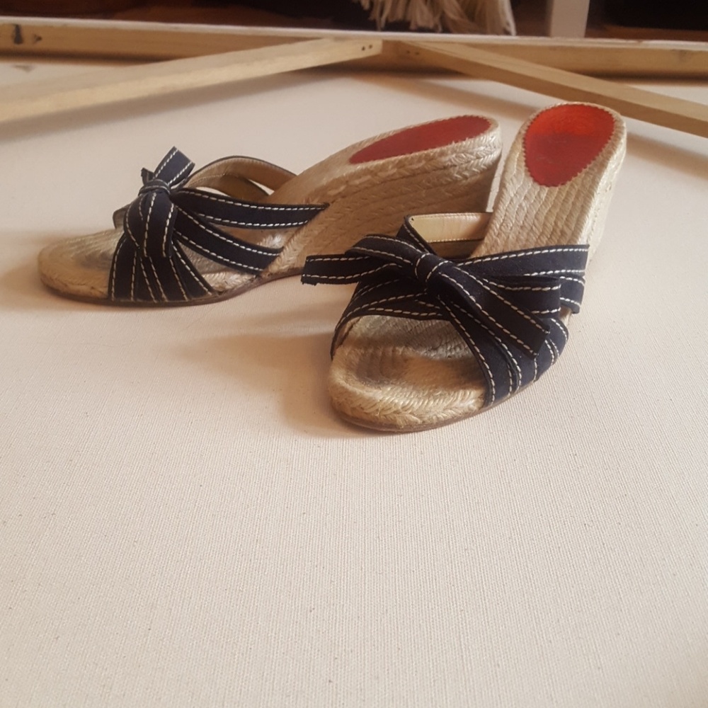 Louboutain Espadrille bow slide