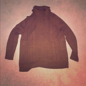 Brown Cable Turtle Neck