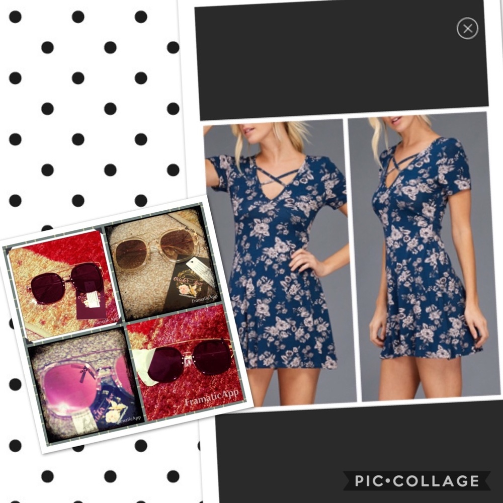 Super cute dress with an add on sunglasses