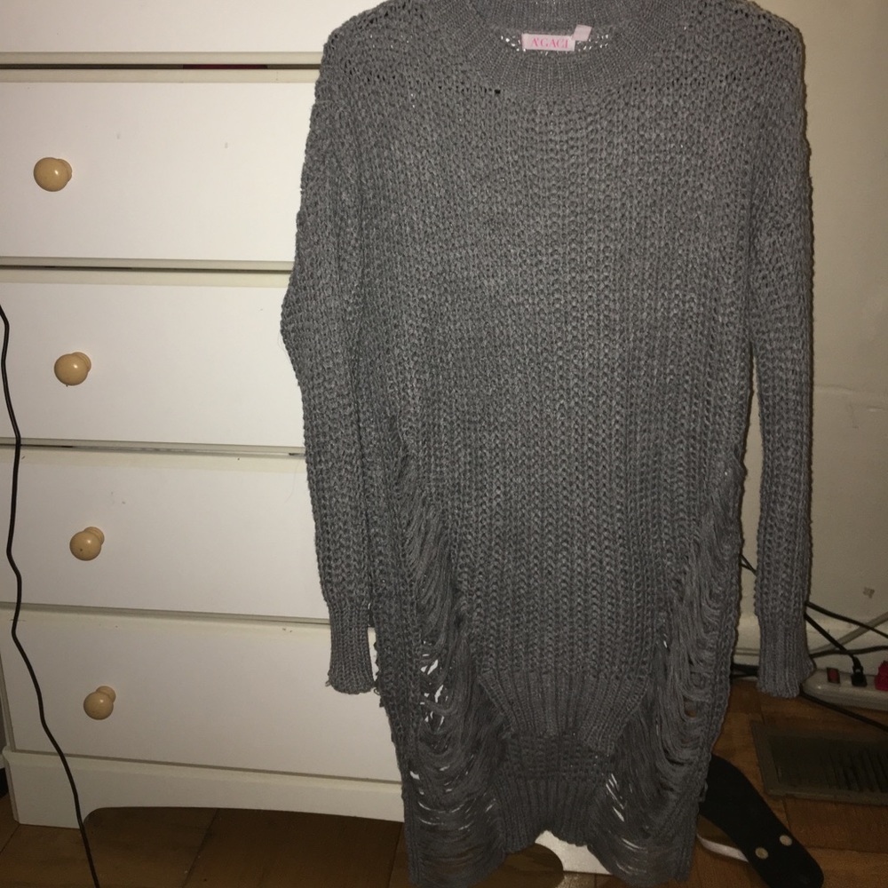Cute grey shredded AGACI dress