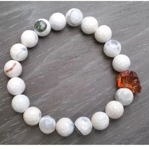 Red Swarovski Skull Howlite Bracelet