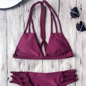 Macrame T Back Strappy Bikini
