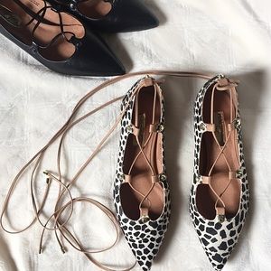 Halogen Owen Pointy Toe Printed Calf Hair