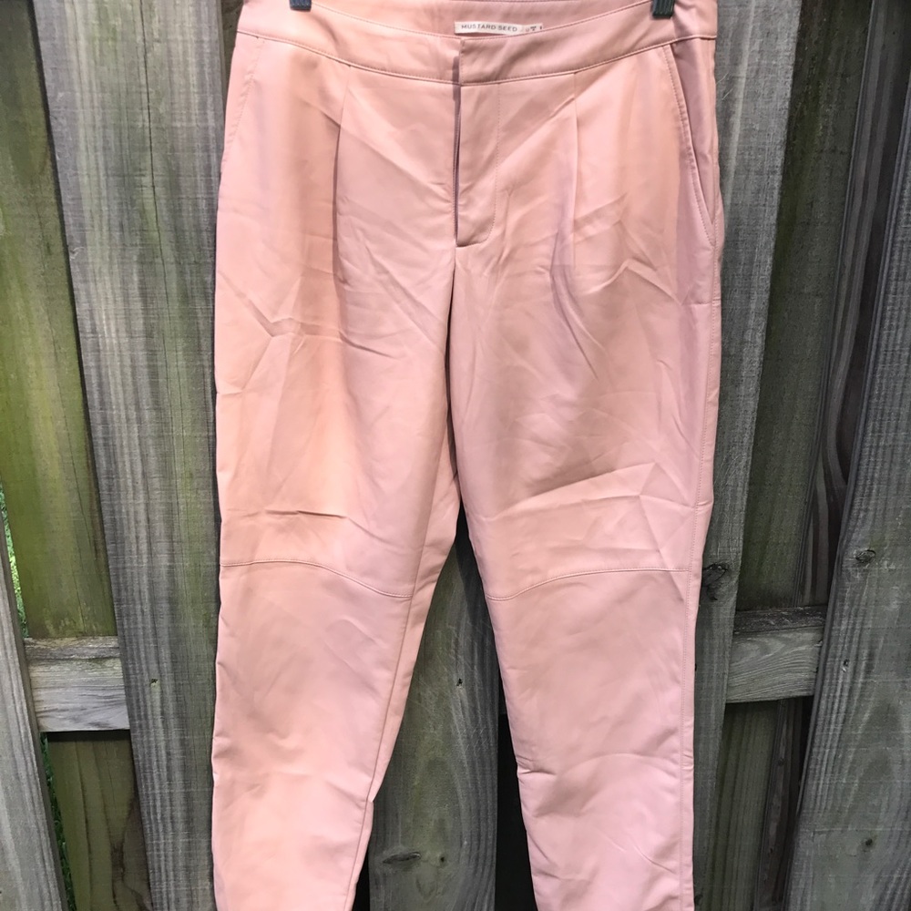 Pink Pleather Dress Pants