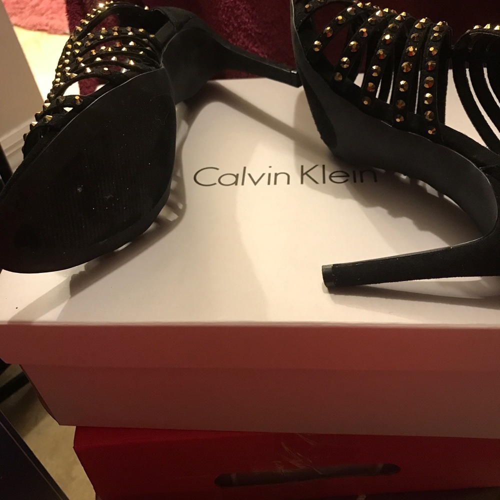 Black gold shoes