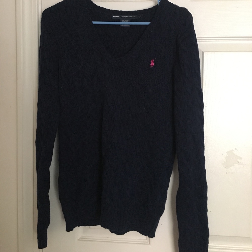 Navy blue polo sweater