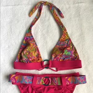 Hot Pink Venus Paisley Bikini NEW!  Size 8- C Cup
