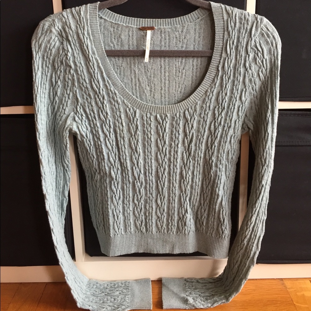 Free people cropped cabled sweater