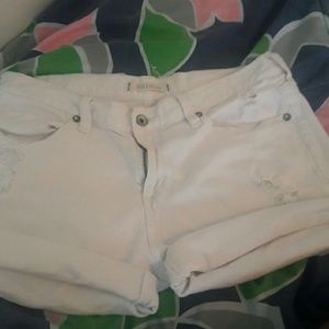 Ripped Styled White Shorts