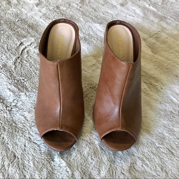 Bamboo Peep Toe Booties - Picture 3 of 4