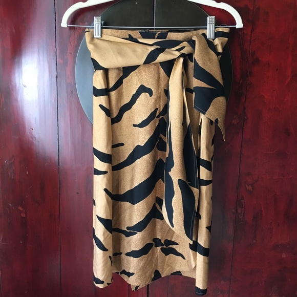NWOT Vintage Perry Ellis SILK animal print wrap - Picture 1 of 8