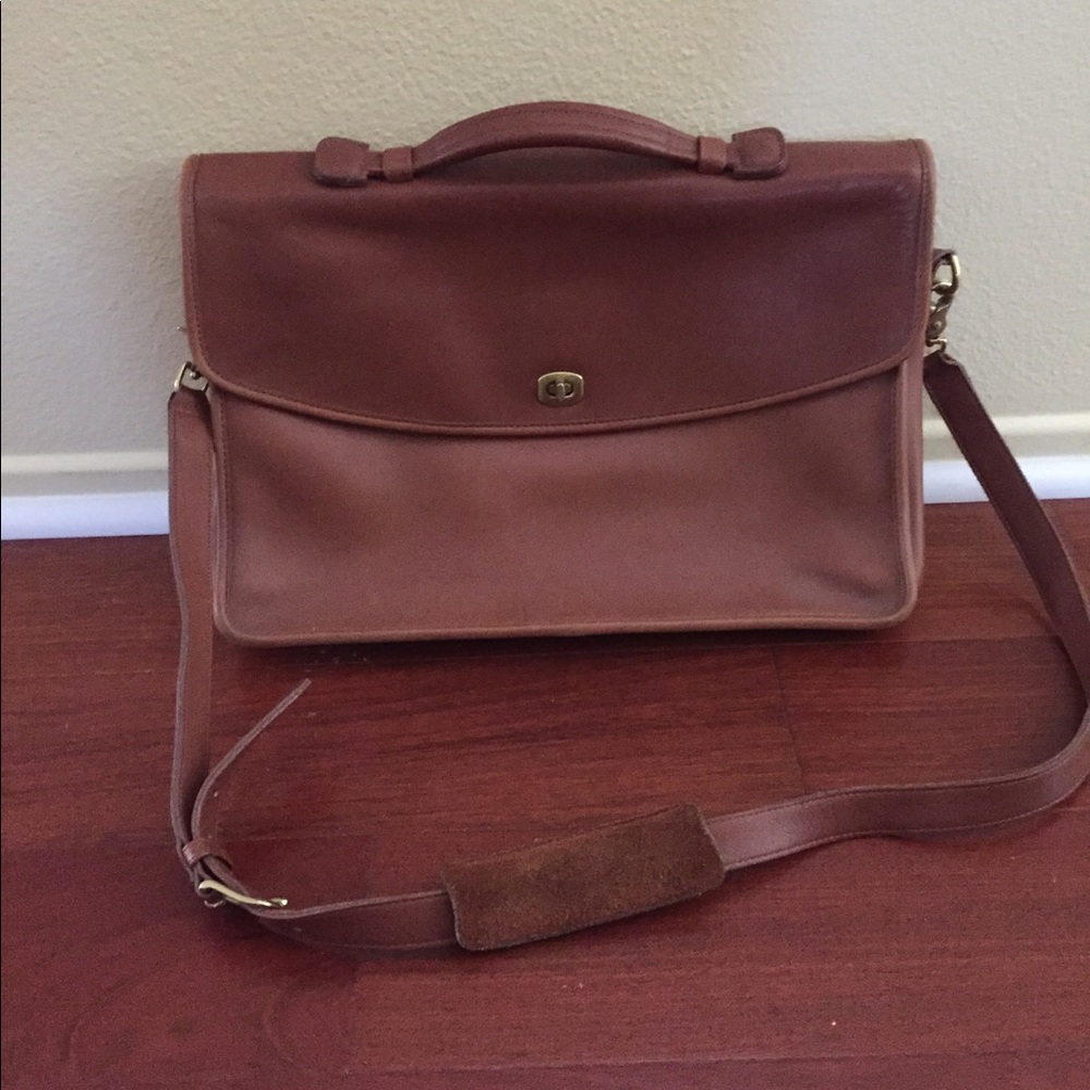 Vintage Coach leather brief in brown