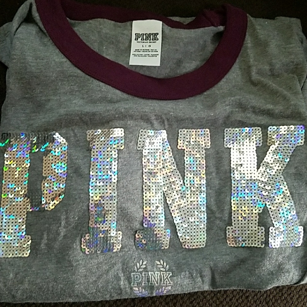 PINK LG top with sequins