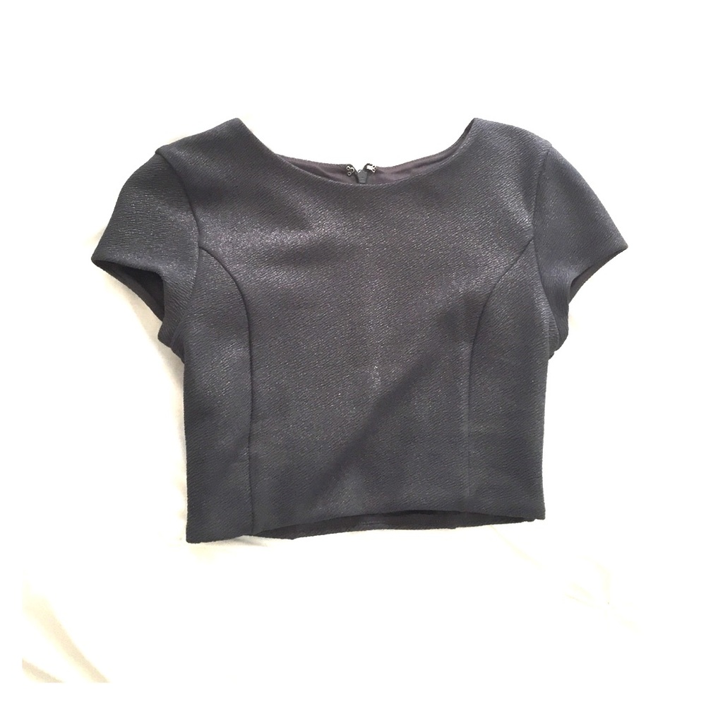 Express Gray Crop Top