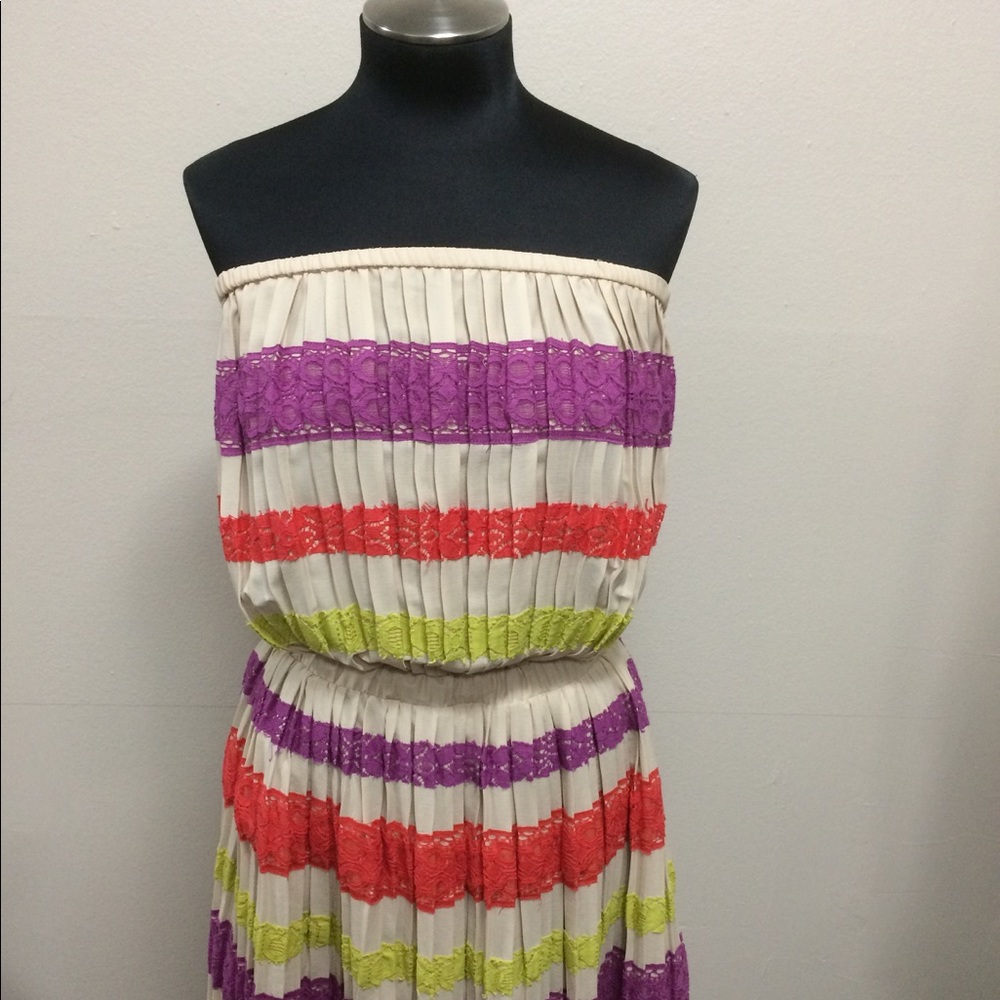 BCBG Maxazria strapless multi color dress - Picture 1 of 5