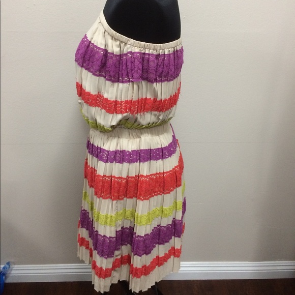 BCBG Maxazria strapless multi color dress - Picture 3 of 5