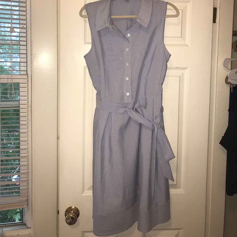 White and Blue stripped dress