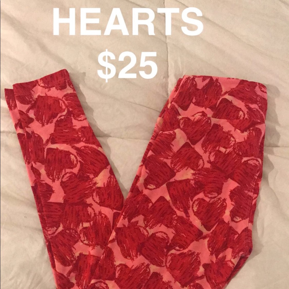 OS LULAROE HEART LEGGINGS