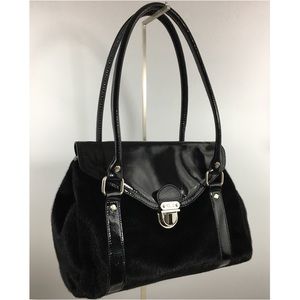 Black Faux Fur Shoulder Purse