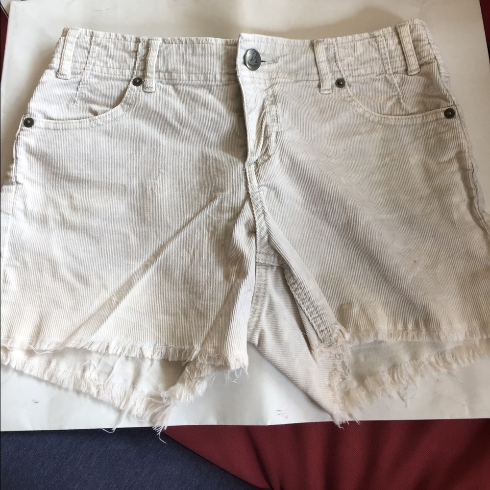 Free people washed corduroy frayed shorts