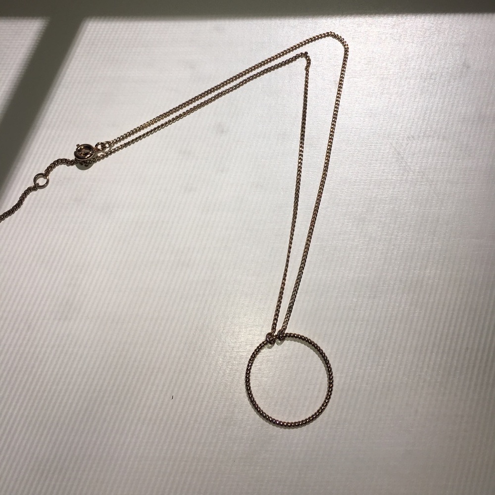 Rose gold circle necklace