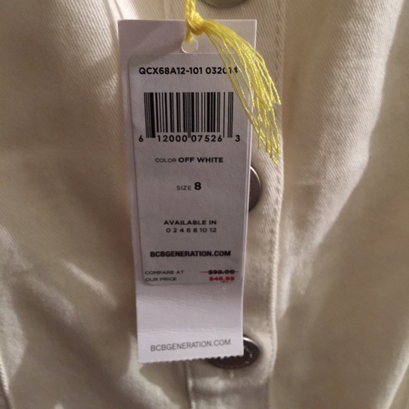 NWT BCBGeneration White Button Up Dress - Picture 2 of 4