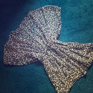 Black and White Cheetah Print Swim Coverup