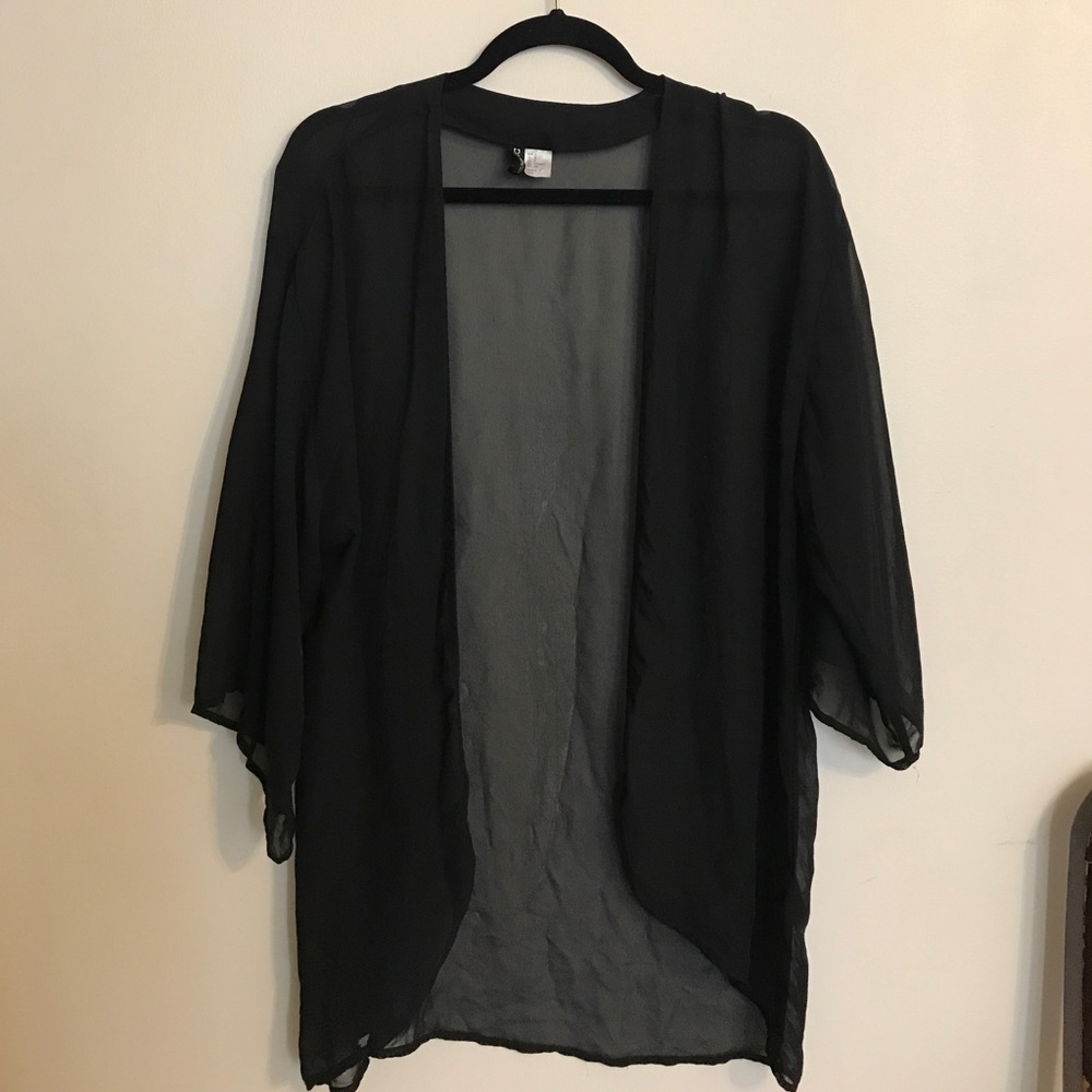 Black sheer kimono
