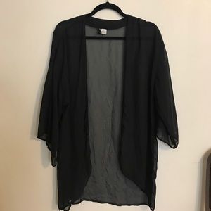 Black sheer kimono