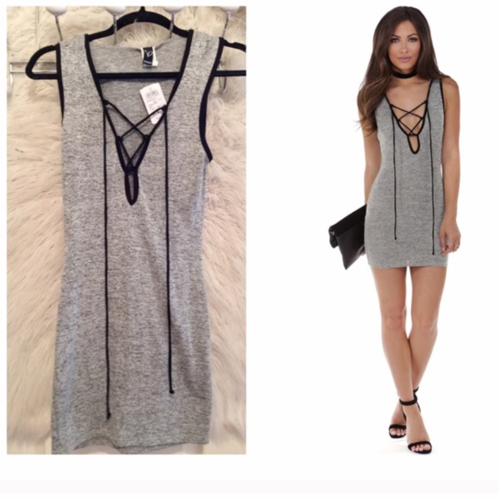 NWT GRAY FORTUNE HOODIE TUNIC DRESS
