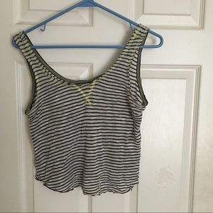 Gray and white striped crop top