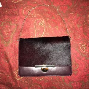 DKNY Purse real leather with thing fur