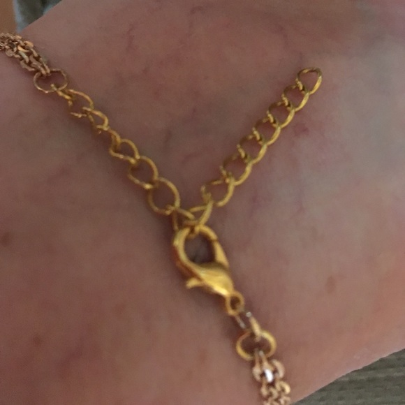 Rhinestone and enamel infinity ankle bracelet - Picture 3 of 3