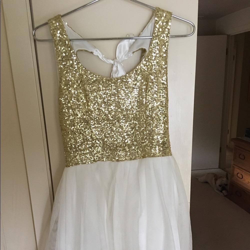 Formal white and gold dress