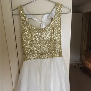 Formal white and gold dress