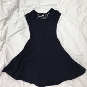 navy lacy dress