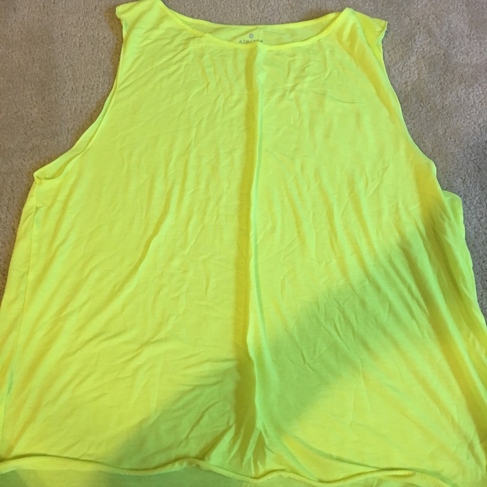 Neon yellow athleta work-out top