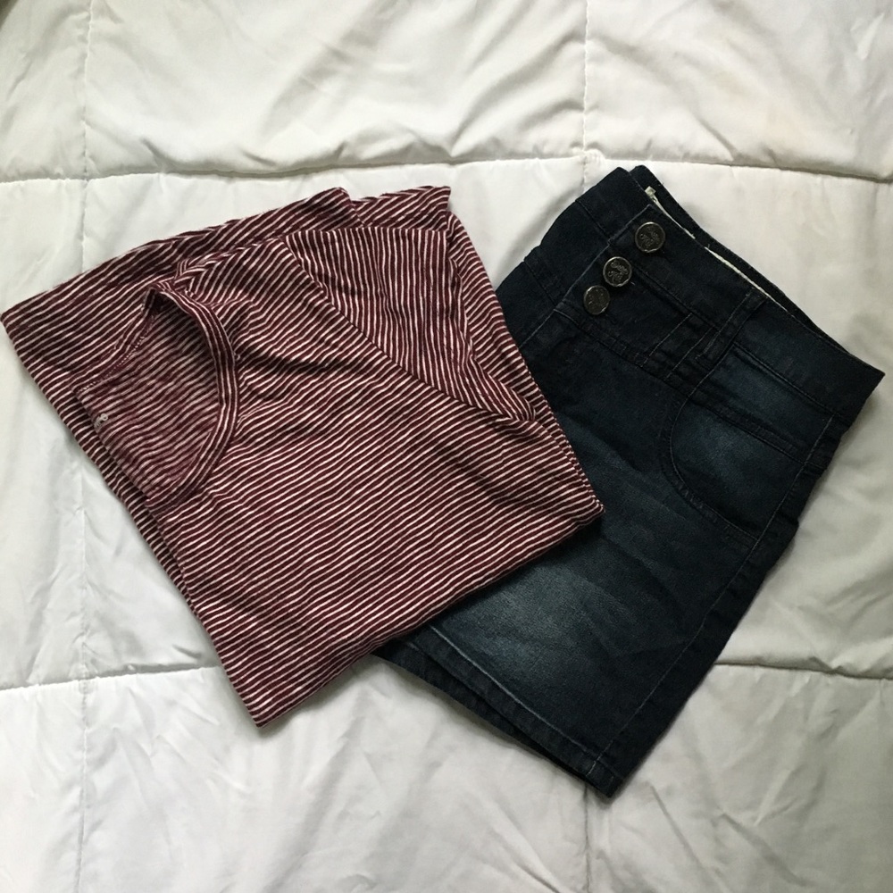High-Waisted Dark Wash Shorts
