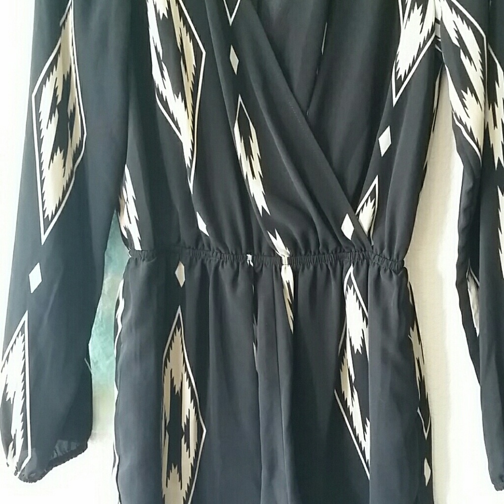 Black and cream romper