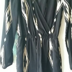 Black and cream romper